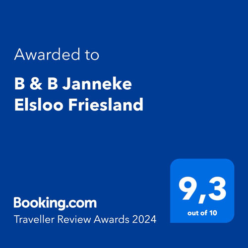Bed and breakfast award van booking voor B&B Janneke